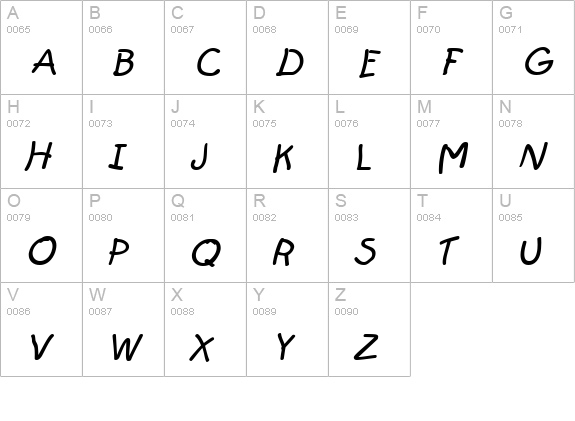 FirstGrader Italic uppercase A-Z preview