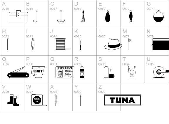Fishin' Gear JL uppercase A-Z preview