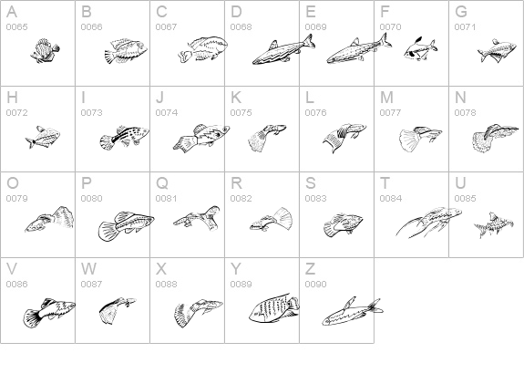 Fishing uppercase A-Z preview