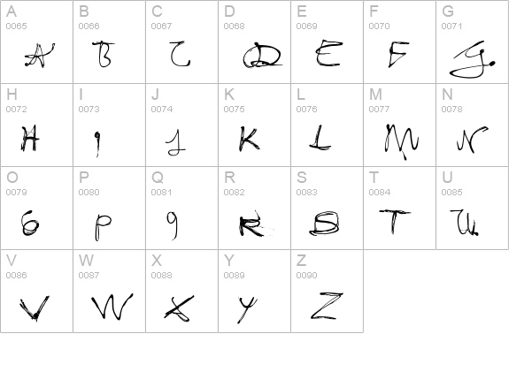 Fixogum-Mager uppercase A-Z preview