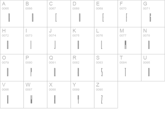 FlacoInline uppercase A-Z preview