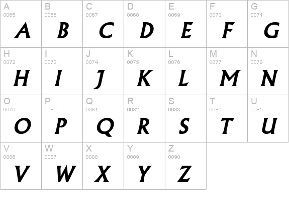 Flair BoldItalic uppercase A-Z preview