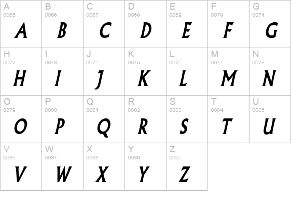 Flair Thin Bold Italic uppercase A-Z preview