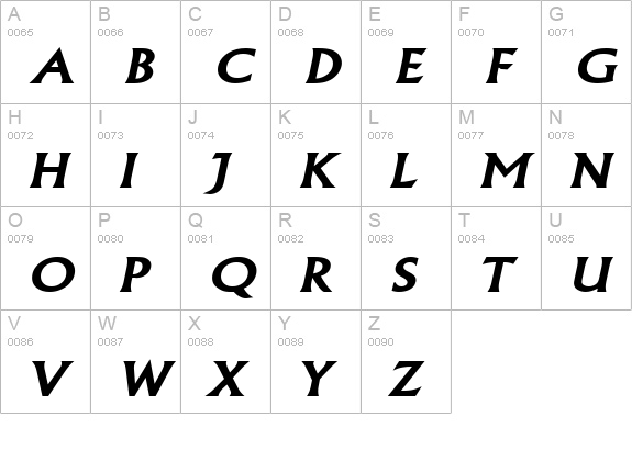 Flair Wide BoldItalic uppercase A-Z preview