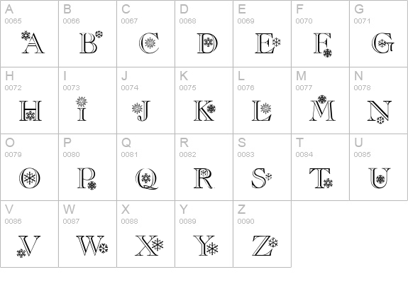 Flakes uppercase A-Z preview