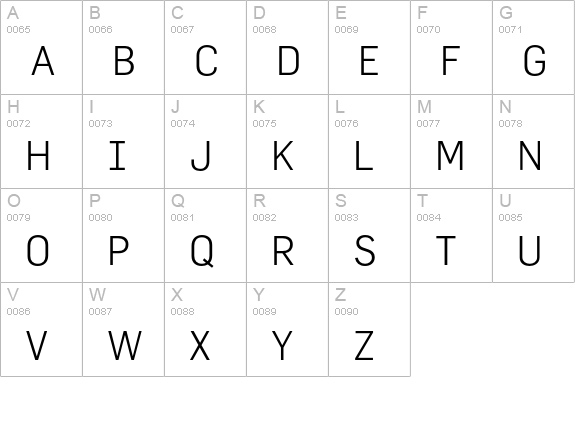 FlamaLight uppercase A-Z preview