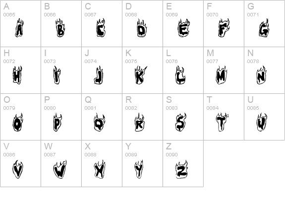 Flamer uppercase A-Z preview