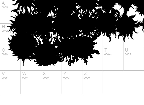 Flaming Stars & Splatters uppercase A-Z preview
