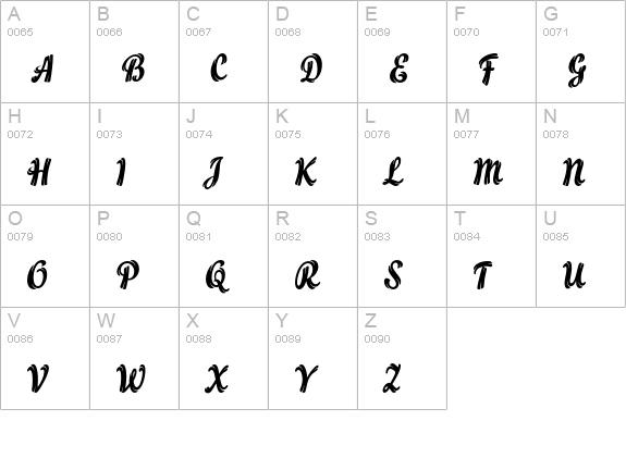 Flamme Std uppercase A-Z preview