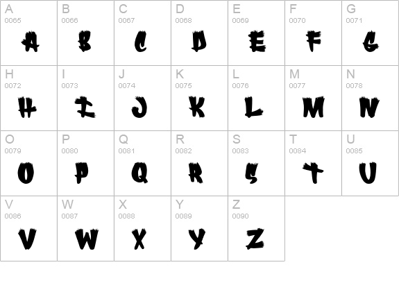 FLAREUPS uppercase A-Z preview