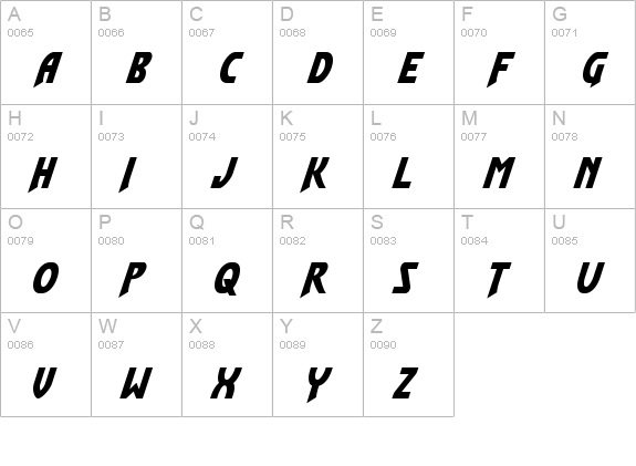 Flash Rogers uppercase A-Z preview