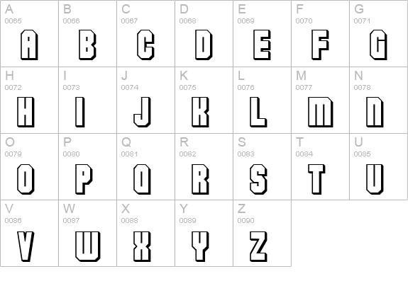 Flashback version 3 uppercase A-Z preview