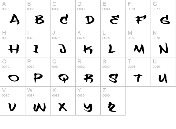 Flashit uppercase A-Z preview