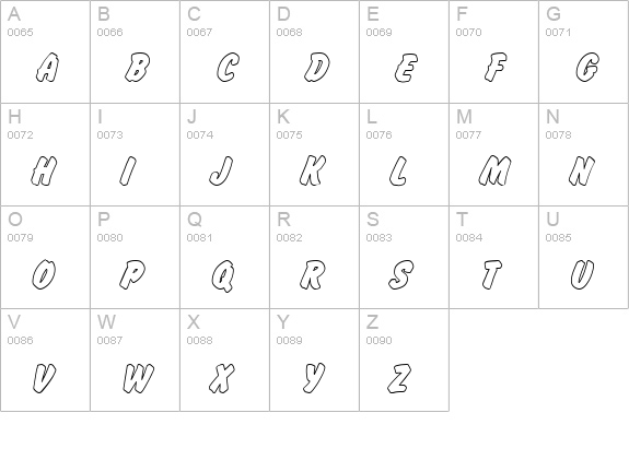 FlashOutPBol uppercase A-Z preview