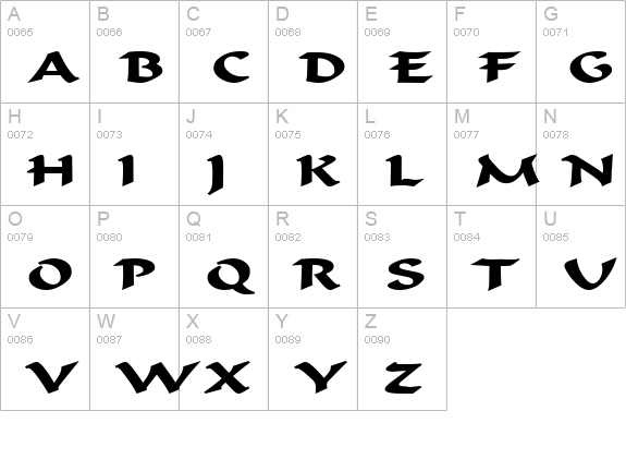 Flat Brush Extended Bold uppercase A-Z preview