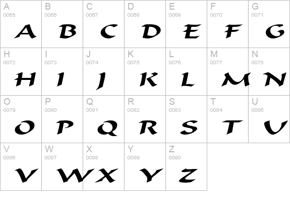 Flat Brush Extended Italic uppercase A-Z preview