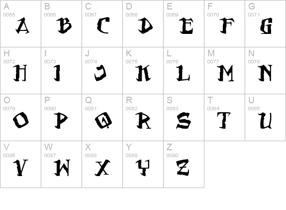 Flat Earth Scribe uppercase A-Z preview