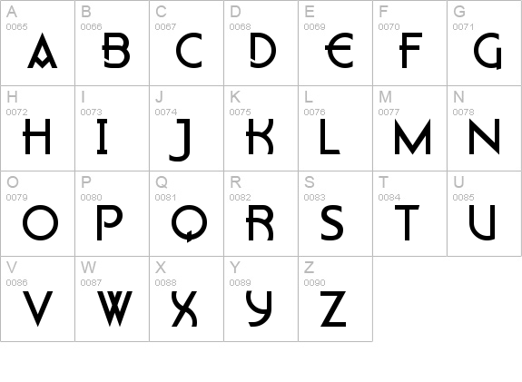 Flatley uppercase A-Z preview