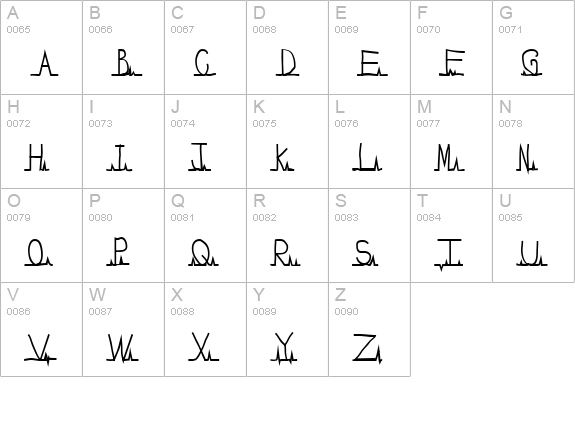 flatline uppercase A-Z preview