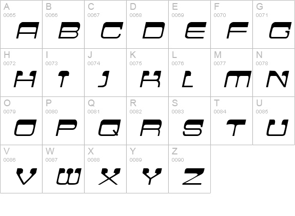 FlatTopSCapsSSK Italic uppercase A-Z preview