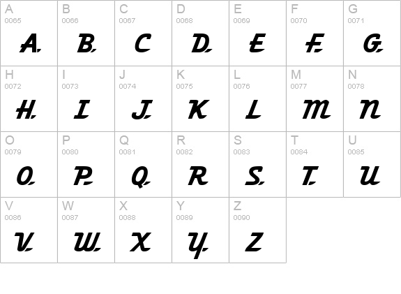 Fleeting MF uppercase A-Z preview