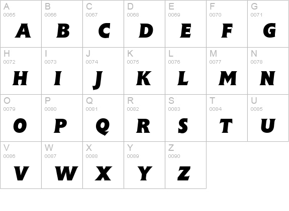 Fleming-Heavy-Italic uppercase A-Z preview