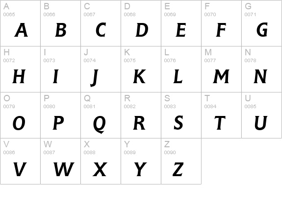 Fleming-Italic uppercase A-Z preview