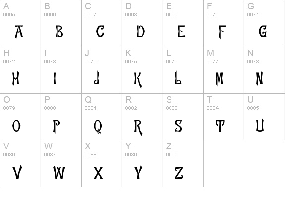 Flemish-Normal uppercase A-Z preview