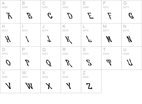 Flemish Normal Lefty uppercase A-Z preview