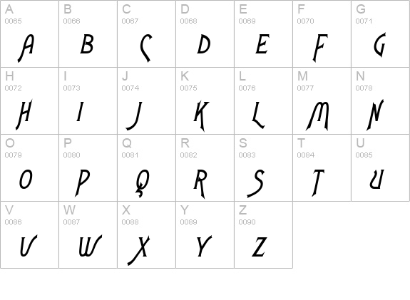 Fletch Condensed BoldItalic uppercase A-Z preview