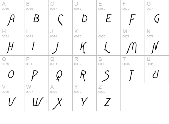 Fletch Italic uppercase A-Z preview