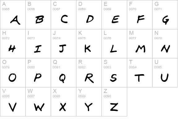 FletchersHand Regular uppercase A-Z preview