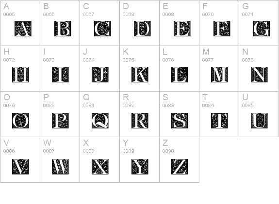 FleurCornerCaps uppercase A-Z preview