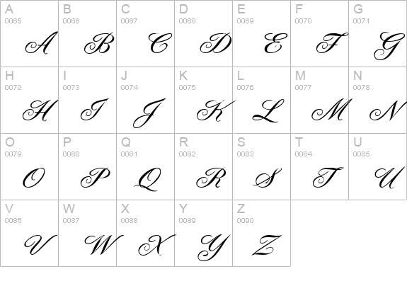 FleurishScript uppercase A-Z preview