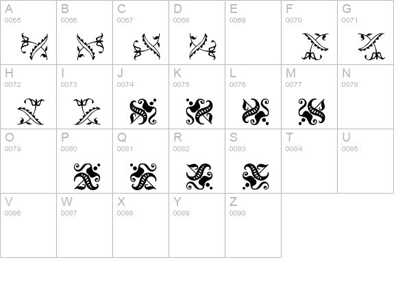 FleuronsOne uppercase A-Z preview