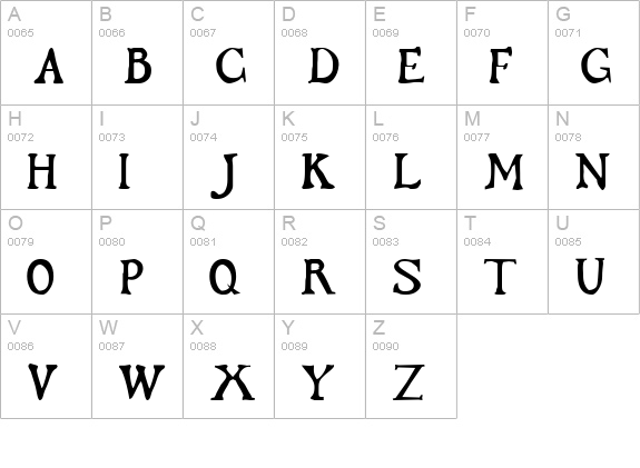 Flibustier Thin uppercase A-Z preview