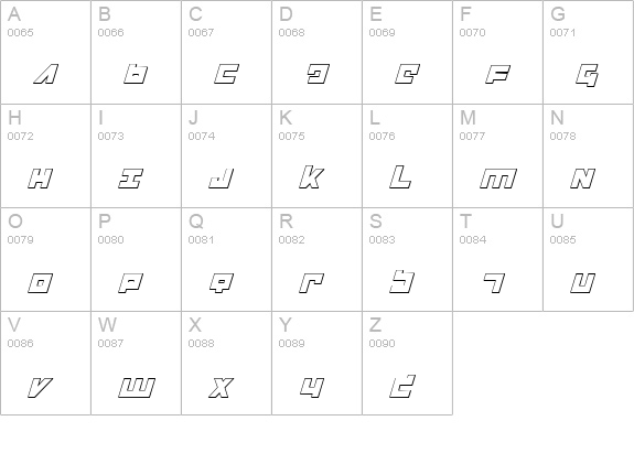 Flight Corps 3D Italic uppercase A-Z preview