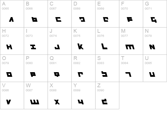 Flight Corps Leftalic uppercase A-Z preview