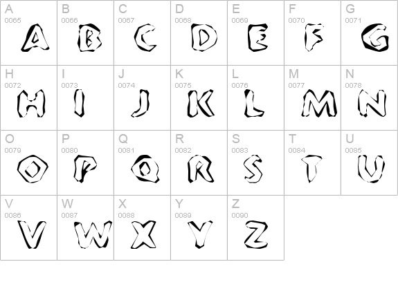 FlintPrint uppercase A-Z preview
