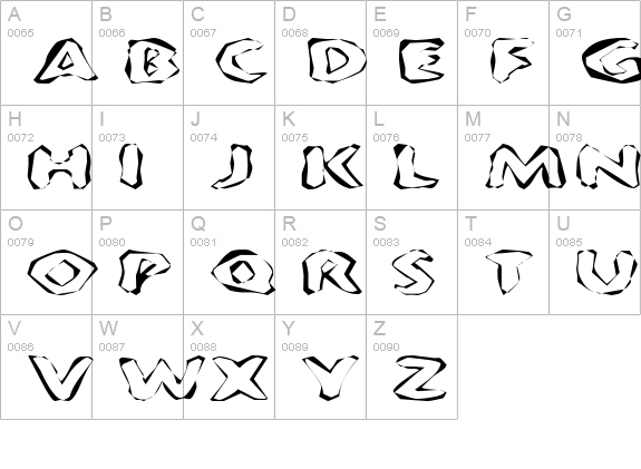 FlintPrintExtended uppercase A-Z preview