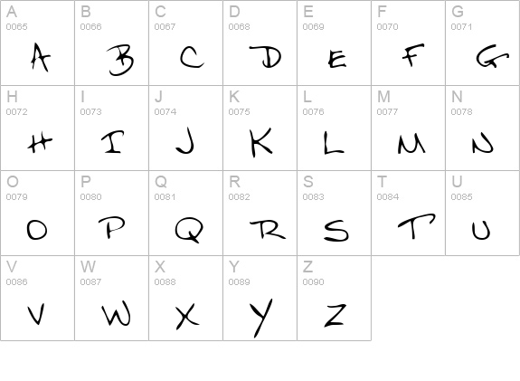 FlintsHand Regular uppercase A-Z preview