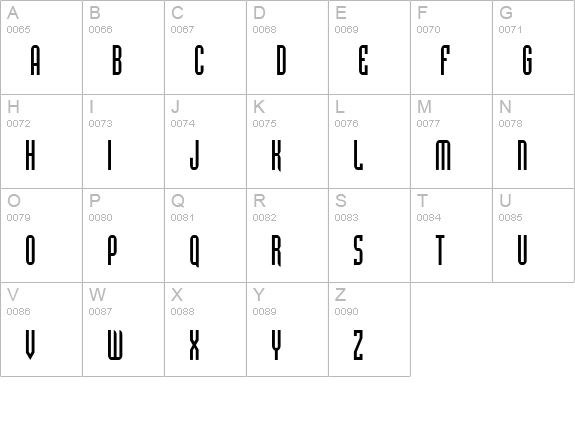 Flintstone Condensed Normal uppercase A-Z preview