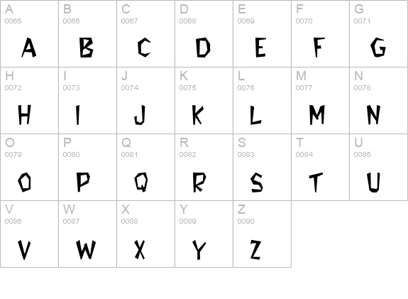Flintstone Regular uppercase A-Z preview