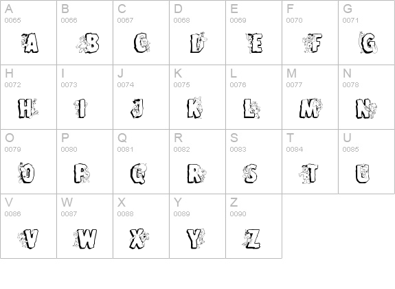 Flintstones BT uppercase A-Z preview