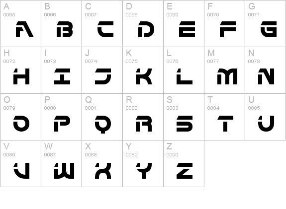 Flipside BRK uppercase A-Z preview