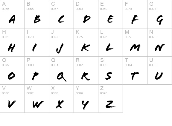 Flood Std uppercase A-Z preview