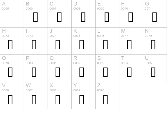 Floozy uppercase A-Z preview