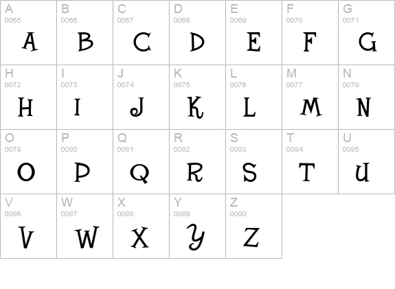 FloraDoraNF uppercase A-Z preview