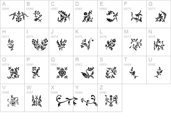 Floralia uppercase A-Z preview
