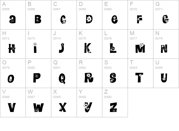 Floralies uppercase A-Z preview
